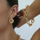 Bold Interlocking Gold Earrings