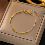Braided Gold Chain Bracelet