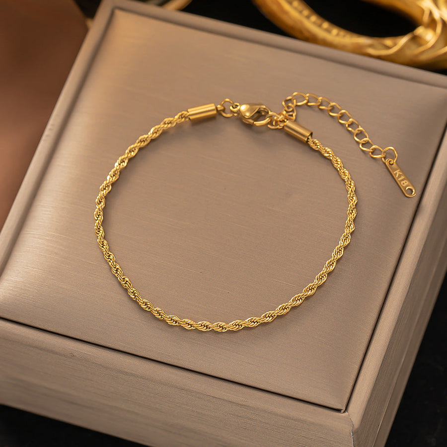 Braided Gold Chain Bracelet
