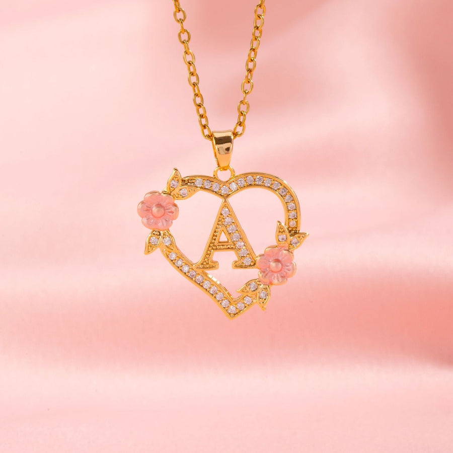Bloom Charm Initial Gold Necklace