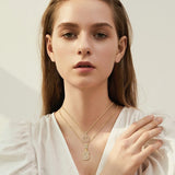Sparkle Letter Initial Gold Necklace Set