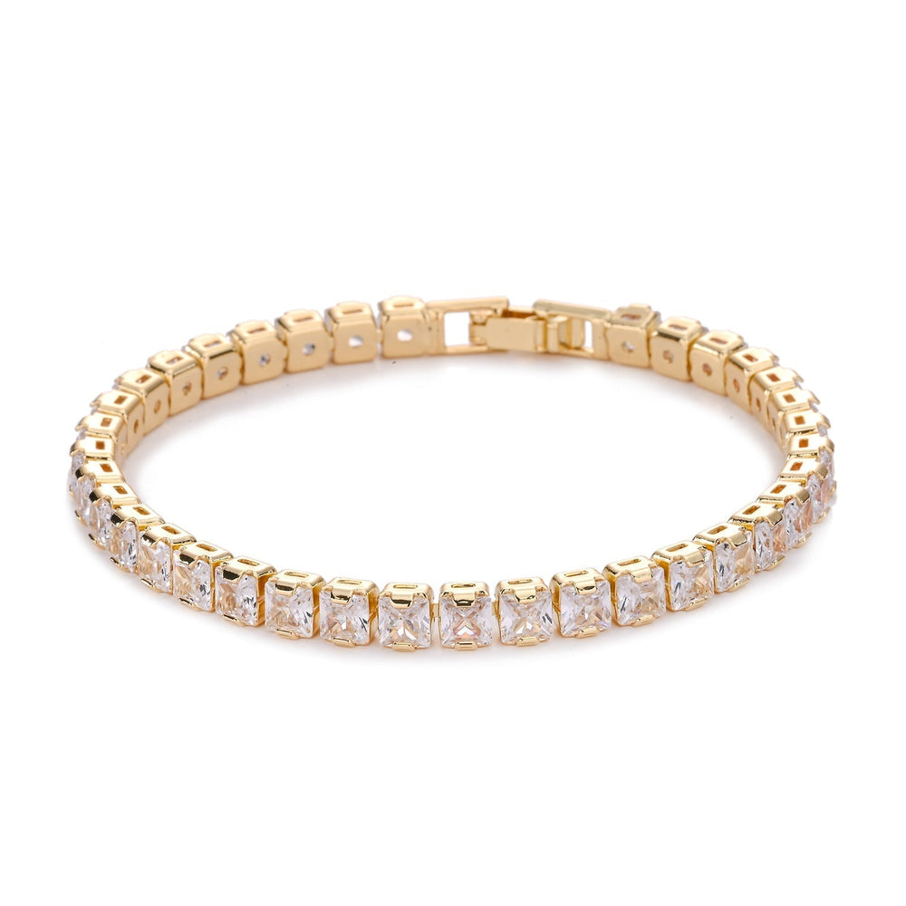 Geometric Gold Tennis Bracelet