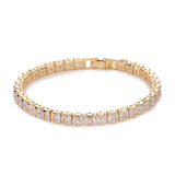 Geometric Gold Tennis Bracelet