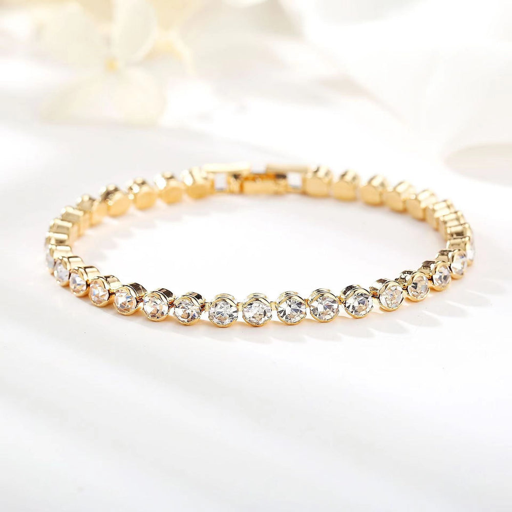 Brilliant Cut Gold Tennis Bracelet