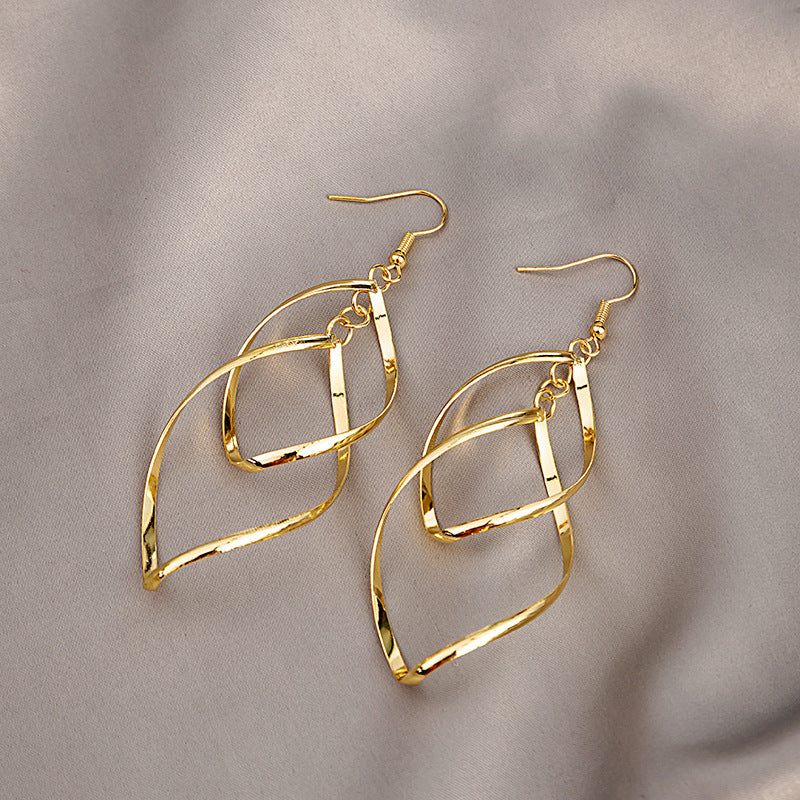 Elegant Layered Gold Drop Earrings