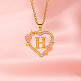 Bloom Charm Initial Gold Necklace