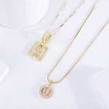 Sparkle Letter Initial Gold Necklace Set