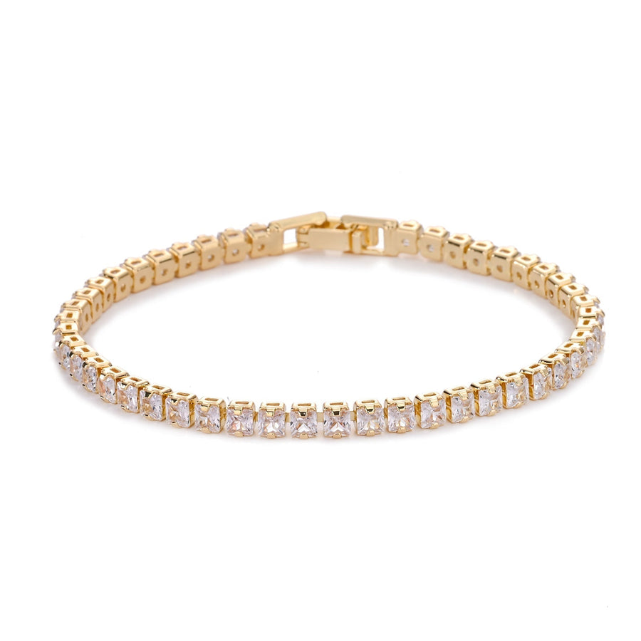 Geometric Gold Tennis Bracelet