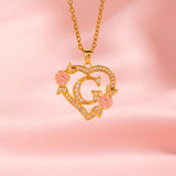 Bloom Charm Initial Gold Necklace