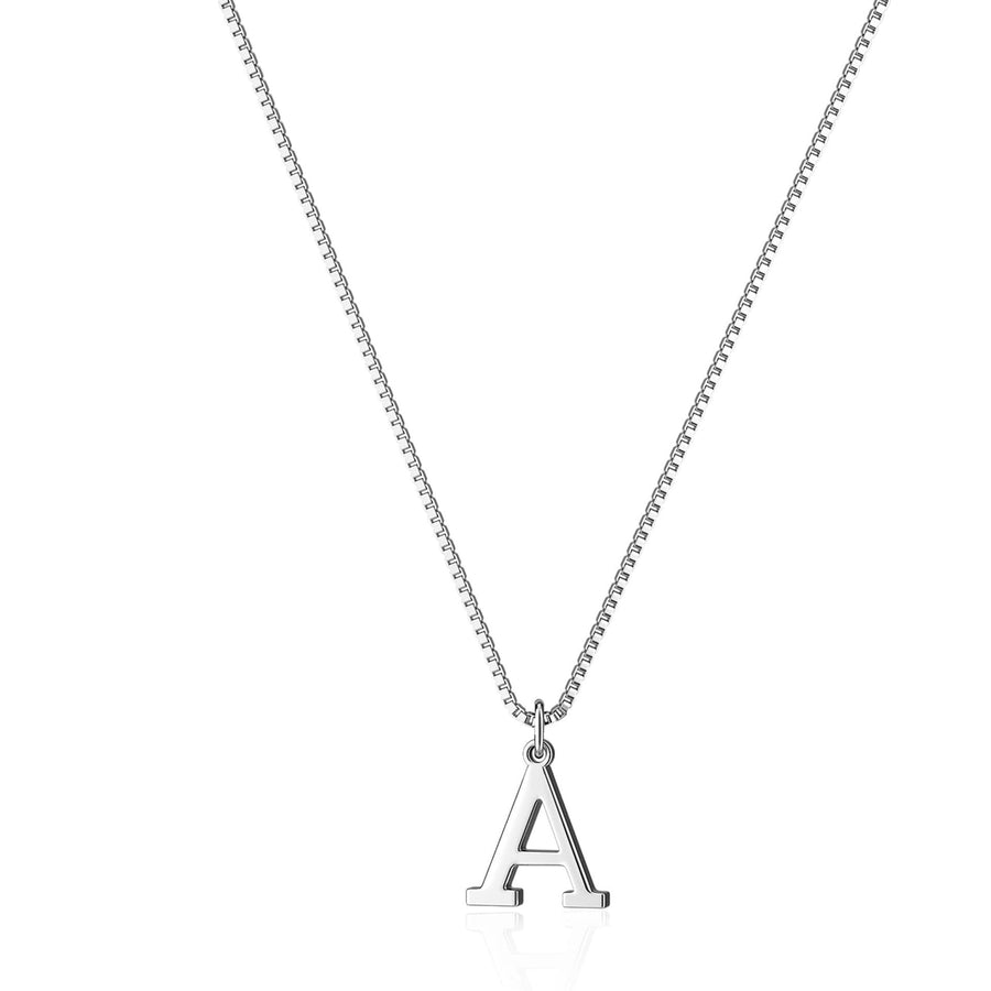 Love letter initial necklace | White Gold