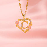 Bloom Charm Initial Gold Necklace