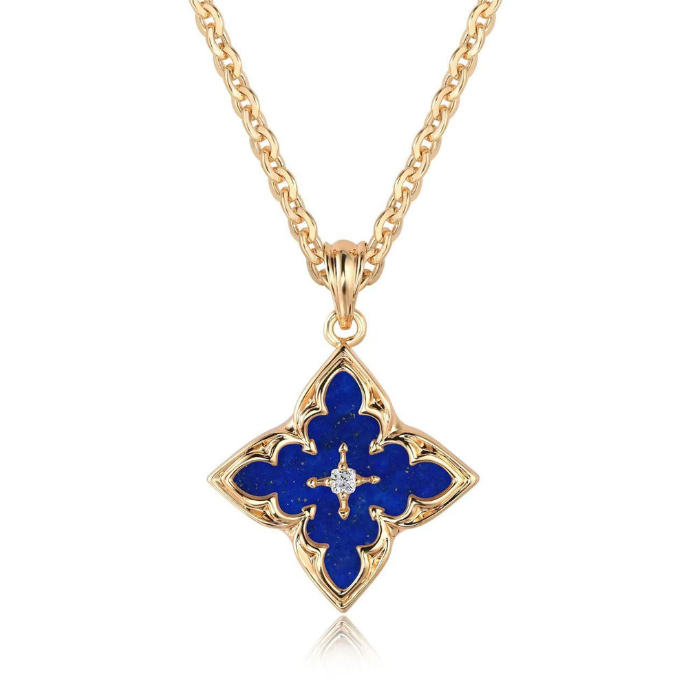 Ivory Clover Pendant Gold Necklace