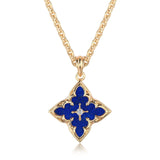 Ivory Clover Pendant Gold Necklace