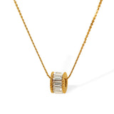 Elara Polished Barrel Gold Necklace