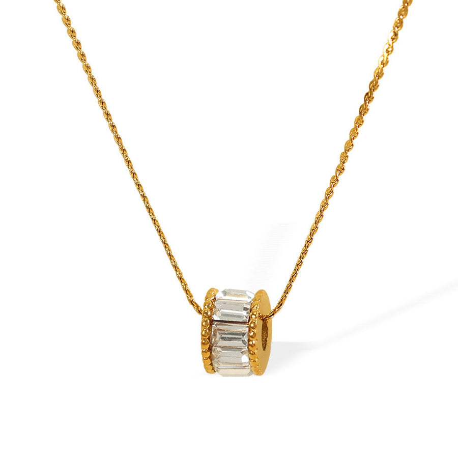 Elara Polished Barrel Gold Necklace