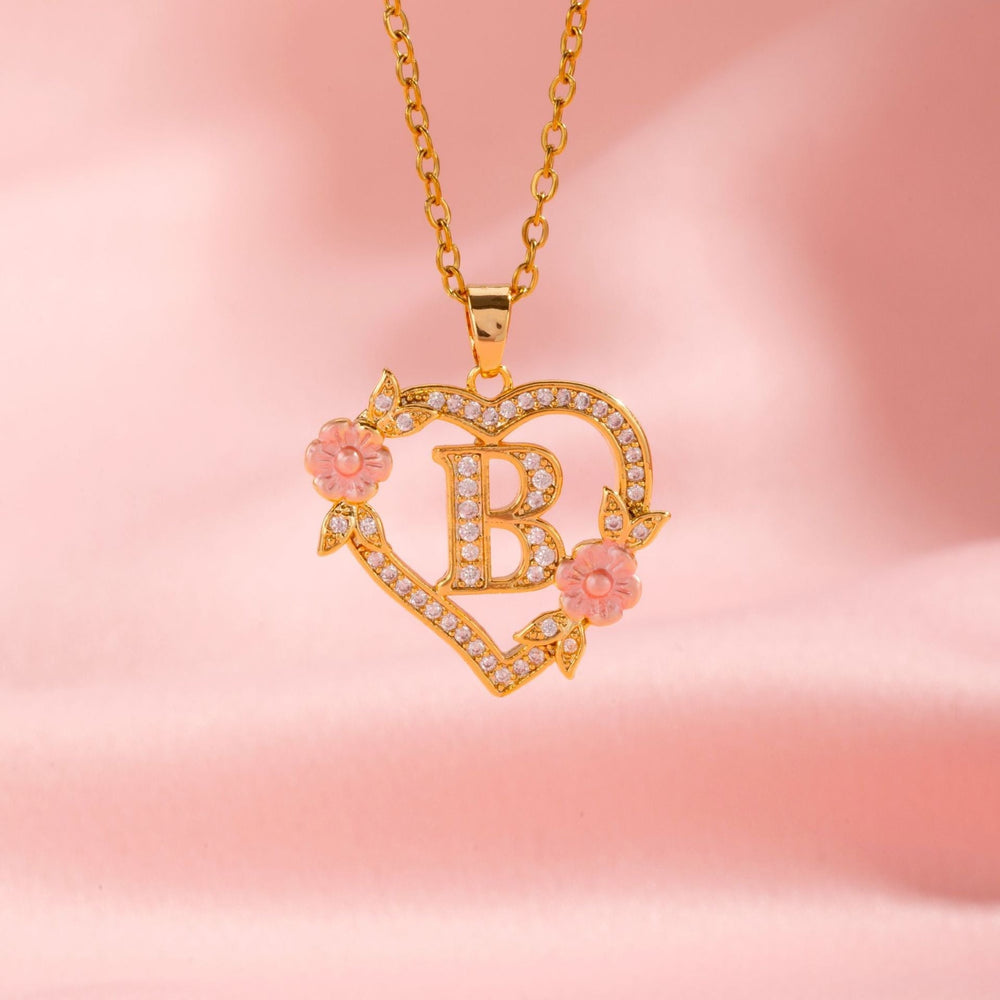 Bloom Charm Initial Gold Necklace