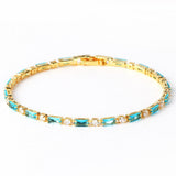 Genuine Turquoise Stone Gold Bracelet