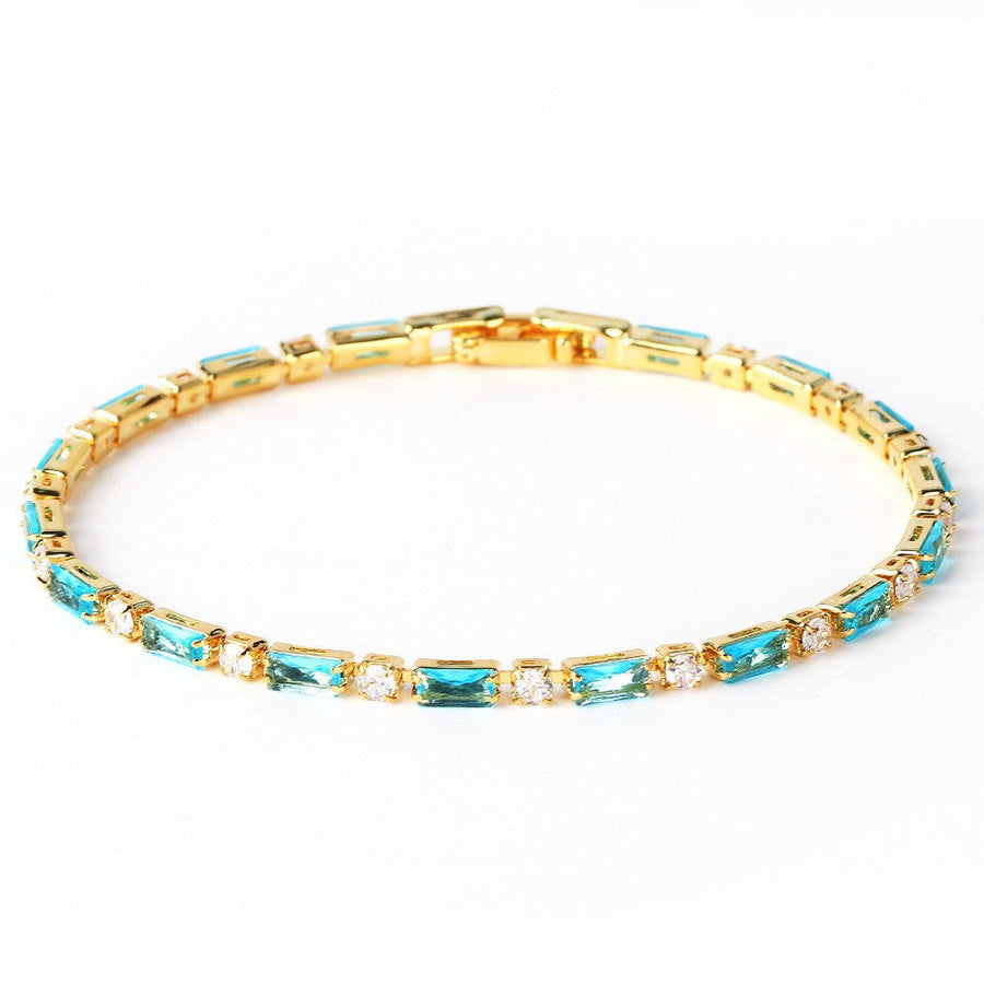 Genuine Turquoise Stone Gold Bracelet