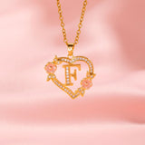 Bloom Charm Initial Gold Necklace