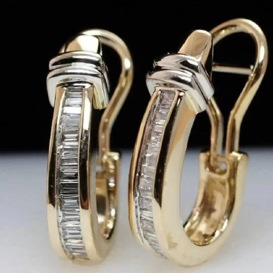 Heritage Crystal Gold Hoop Earrings