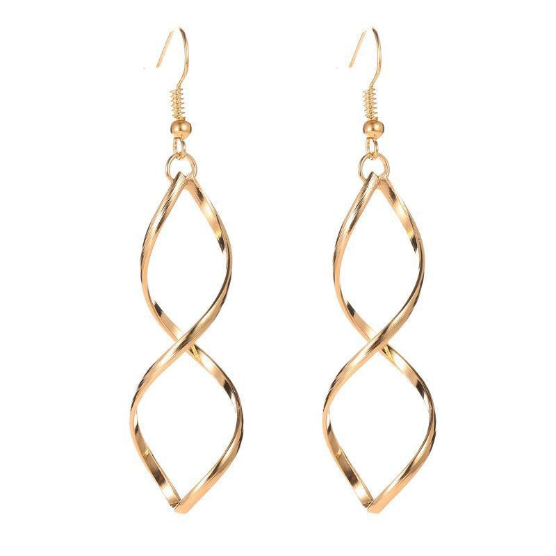 Twisted Dangle Gold Earrings