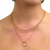Triple Circle Gold Necklace