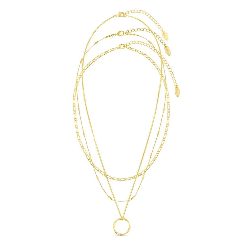 Triple Circle Gold Necklace