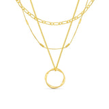 Triple Circle Gold Necklace