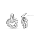Statement Interlocking Earrings | White Gold