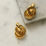 Bold Interlocking Gold Earrings