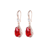 Ruby Teardrop Earrings | Rose Gold