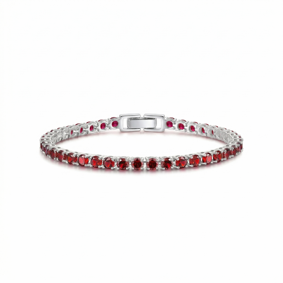 Ruby Tennis Bracelet | White Gold