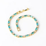 Genuine Turquoise Stone Gold Bracelet