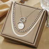 Savella Textured Coin Layered Gold Necklace