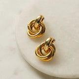 Bold Interlocking Gold Earrings