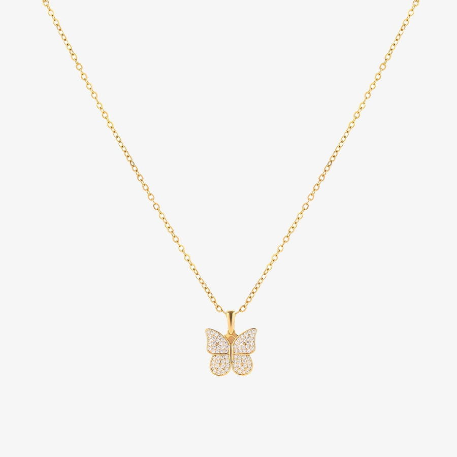 Luminous Butterfly Gold Necklace