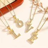 Regal Crown Initial Gold Necklace