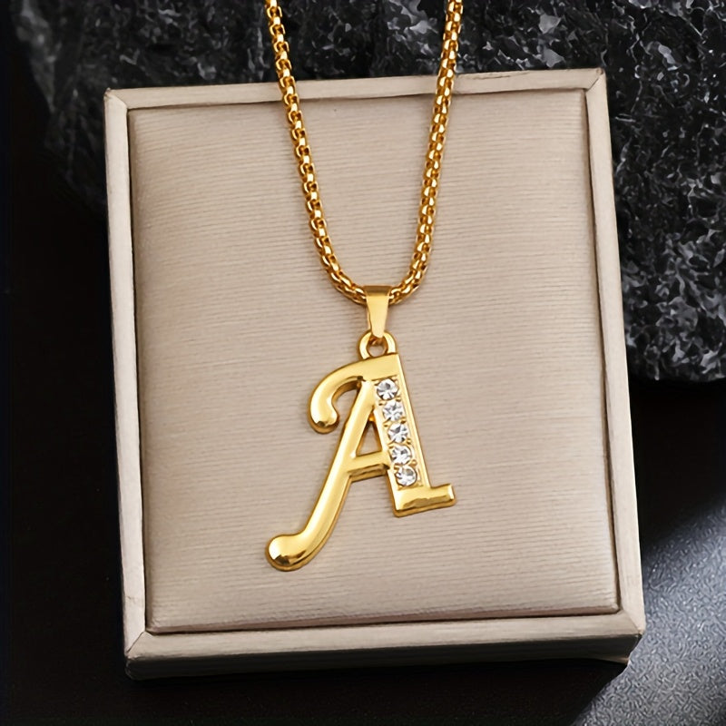 Radiant Accent Initial Gold Necklace