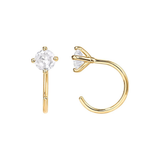 Gleam Tip Gold Hoop Earrings