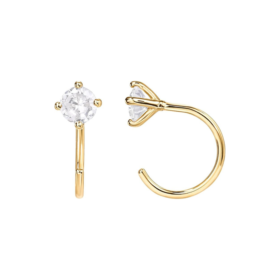 Gleam Tip Gold Hoop Earrings