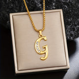 Radiant Accent Initial Gold Necklace