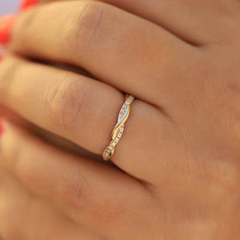 Dual Style Accent Gold Ring
