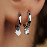Larmes de Lune Stone Hoop Earrings | White Gold