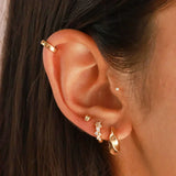 Radiant Cluster Gold Huggie Earrings