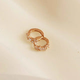 Crystal Cluster Huggies | White Gold