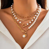 Heritage Pearl & Gold Snake Chain Necklace Set