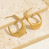 Polished Crescent Gold Hoop Earrings
