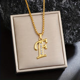 Radiant Accent Initial Gold Necklace
