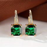 Enchanted Stone Gold Hoop Earrings