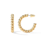 Braided Twist Gold Hoop Earrings
